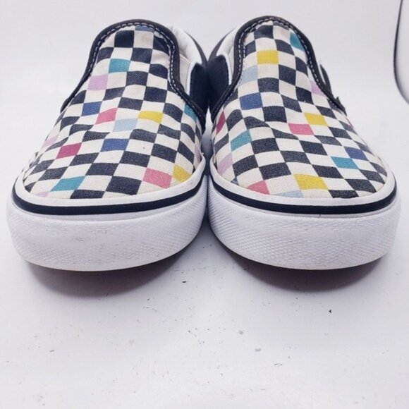 Vans Checkerboard Multicolor Slip On Sneakers Kids Unisex Youth Size 3 - Picture 5 of 13